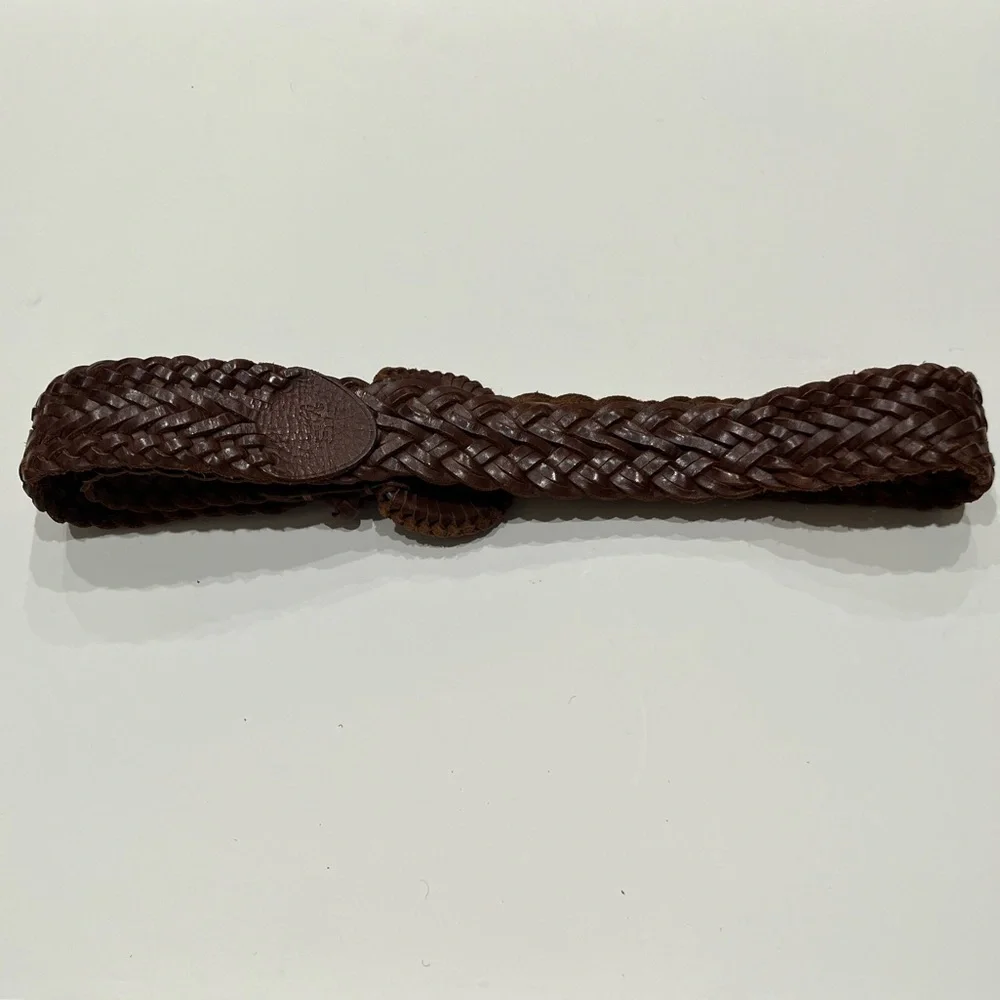 Abercrombie‎ & Fitch Brown Leather Woven Belt Sz. M/L